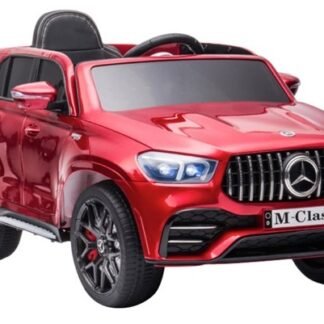 Mercedes M-CLASS 12v, asiento cuero, ruedas goma EVA, rojo, mando rc  - INDA433-AC-W166